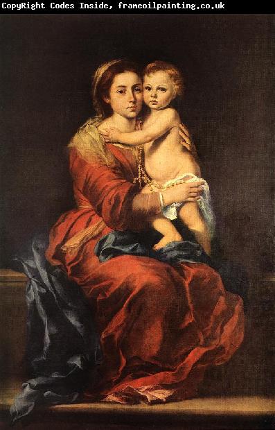 MURILLO, Bartolome Esteban Virgin and Child with a Rosary sg